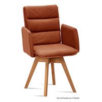 ARMLEHNSTUHL drehbar (6er-Set) Dorri 52x92x60 Eiche geölt/Cognac - Cognac/Eichefarben, Kunststoff (60/92/52cm) - 58aufmkessel