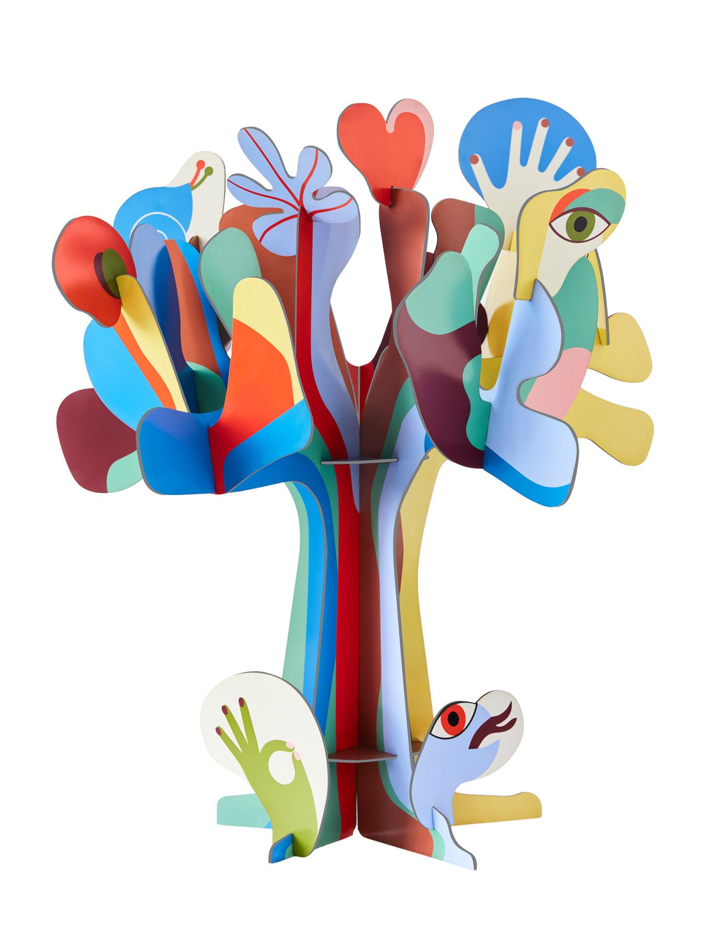 DEKOFIGUR Abstrakter Baum 35/38 cm - Multicolor, Wellpappe (35/38/35cm) - Studio Roof