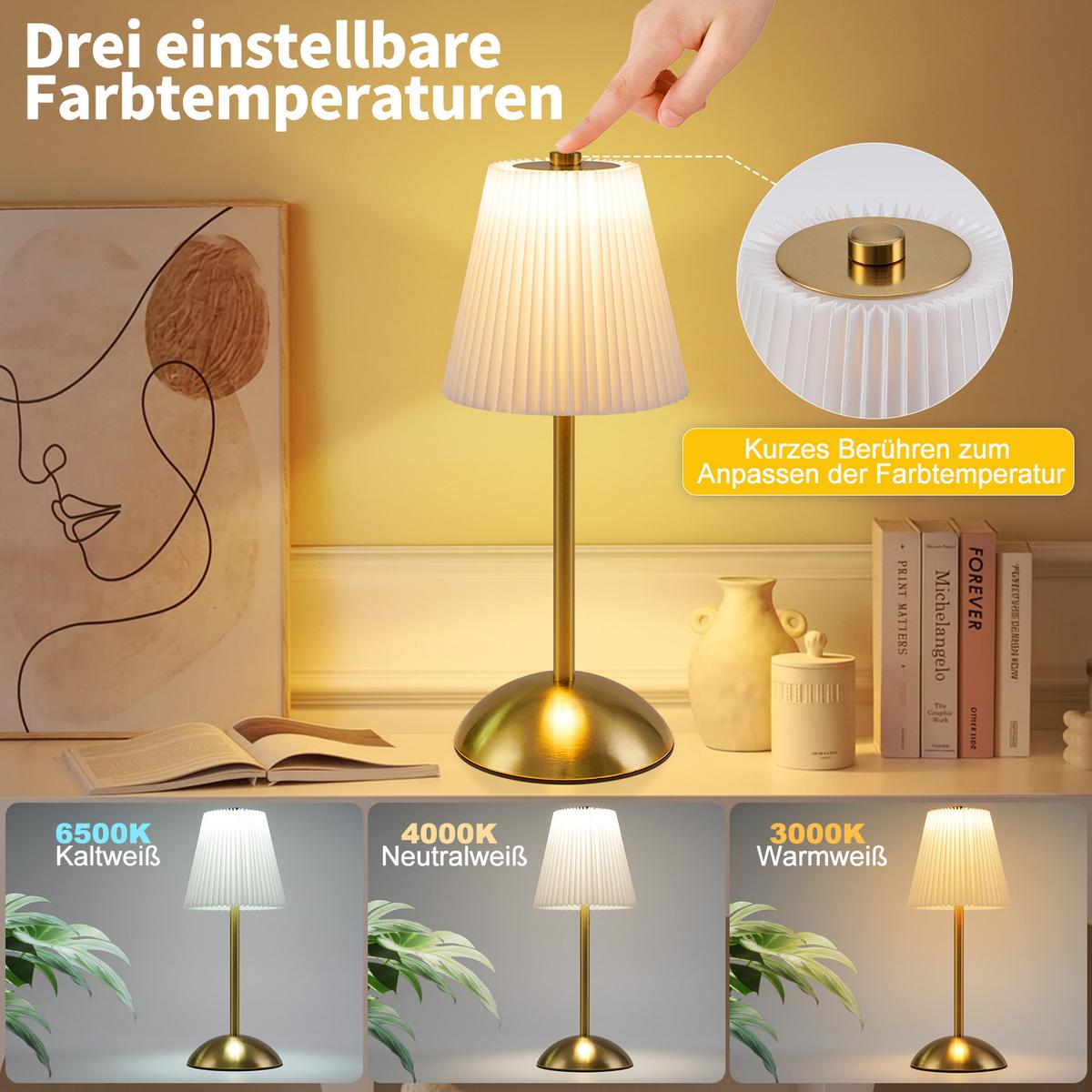 LED TISCHLAMPE Radiune 11.5/11.5/30 - Weiß, Metall (11.5/11.5/30cm) - ZMH