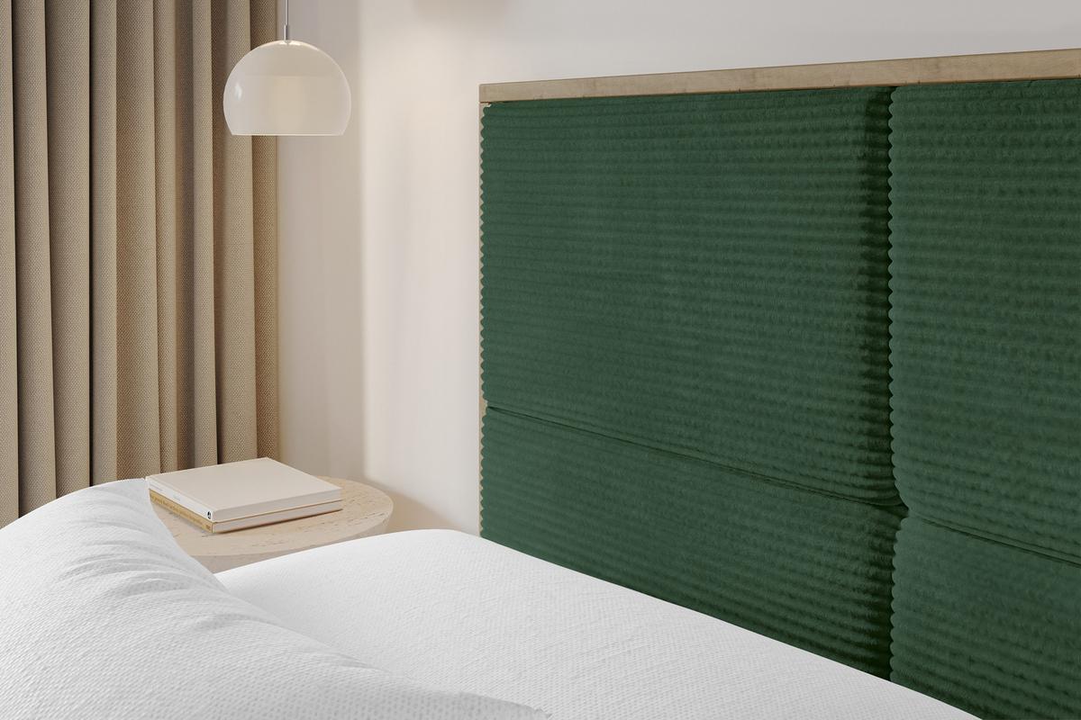 POLSTERBETT mit Bettkasten und Lattenrost, Boxbett ohne Matratze - LILA 160x200 Grün - Olivgrün, Holzwerkstoff/Textil (160/200cm) - ALTDECOR