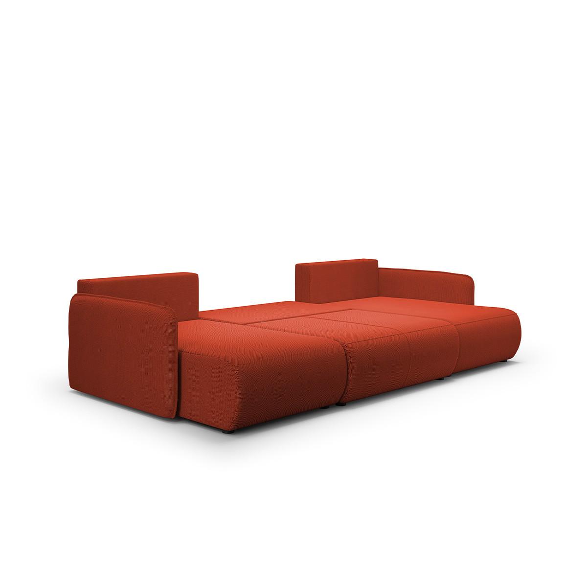 PANORAMASOFA Claudio 5 Sitzplätze Bordeaux - Rot, Holz (290/86/148cm) - Petits-meubles