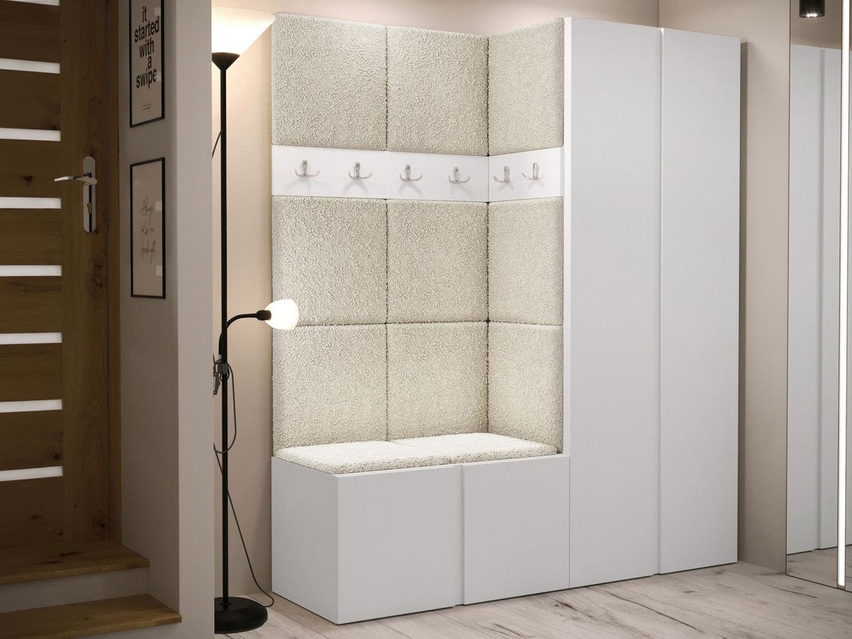 GARDEROBEN-SET Orion III - Creme/Weiß, Holzwerkstoff/Kunststoff (158/186/46cm) - MIRJAN24