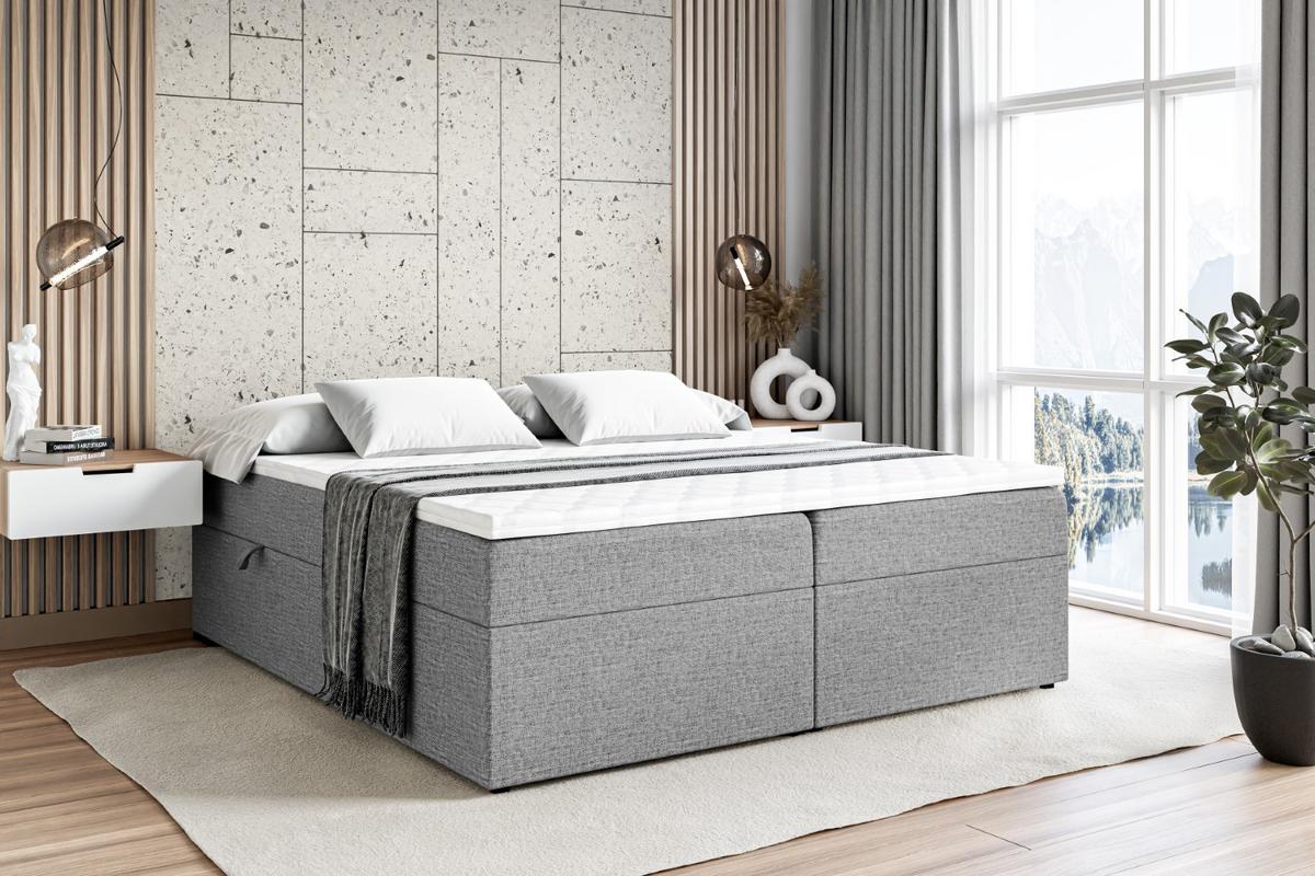 BOXBETT mit H3-Matratze und Lattenrost - MARCE BW - 140x200 Grau - Grau, Holzwerkstoff (140/200cm) - ALTDECOR