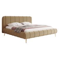 POLSTERBETT Slim XI mit Füße - Beige/Goldfarben, Holz/Holzwerkstoff (160/200cm) - MIRJAN24