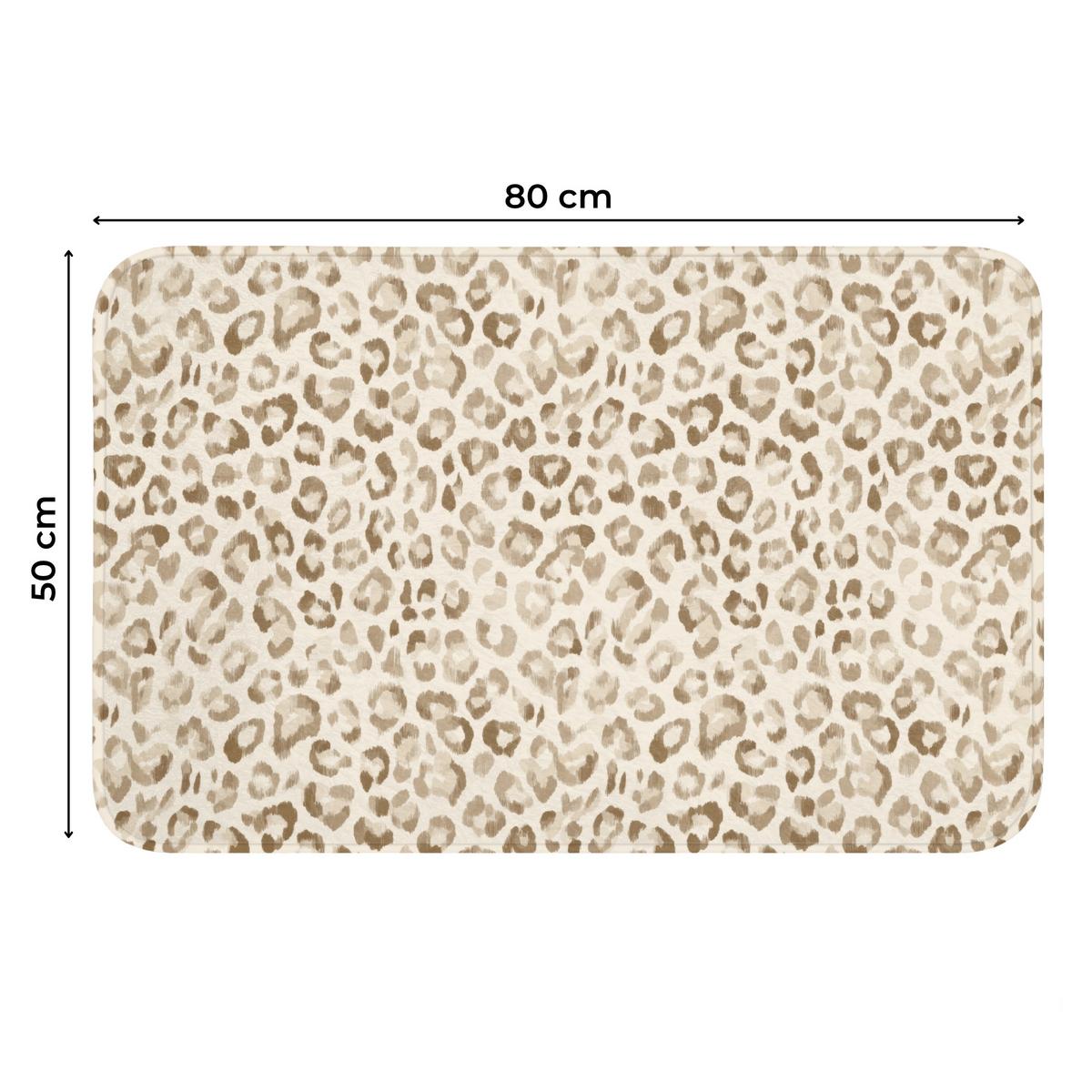 WC-VORLEGER Leopard - Klassisch - Beige Toilettenteppich 80x50 cm - Hellbraun, Textil (80/1cm) - OnlyWow