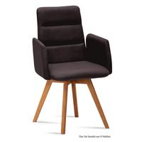 ARMLEHNSTUHL (8er-Set) Dobka 52x92x60 Eiche geölt/Espresso - Eichefarben/Dunkelbraun, Kunststoff (60/92/52cm) - 58aufmkessel