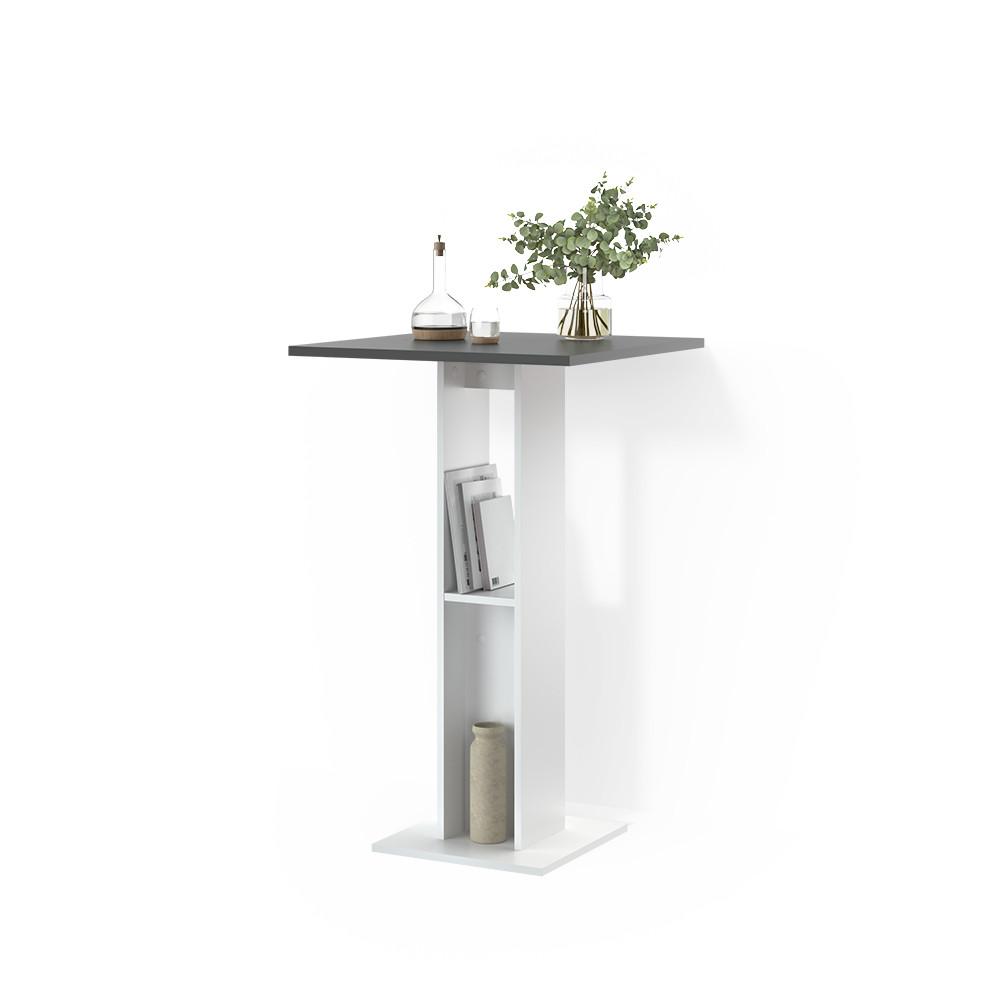BARTISCH Regusa Weiß/Anthrazit 65 x 65 cm - Anthrazit/Weiß, Holzwerkstoff (65/65/106cm) - Livinity®
