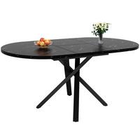 ESSTISCH ausziehbar 100–140 cm in Marmor-Optik & Schwarz - Schwarz, Holzwerkstoff (100/100/76cm) - Urban Meuble