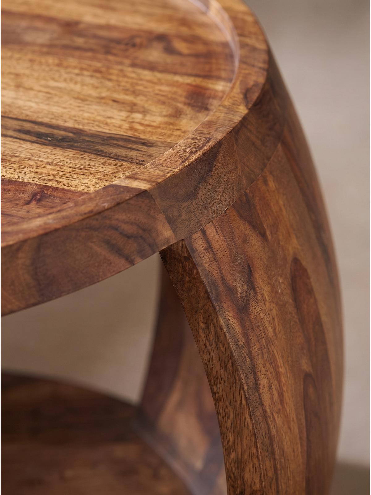 COUCHTISCH ANTEQUERA, Dunkles Massivholz, 60 x 50 x 40 cm - Dunkelbraun/Braun, Holz (50/60/40cm) - KADIMA DESIGN
