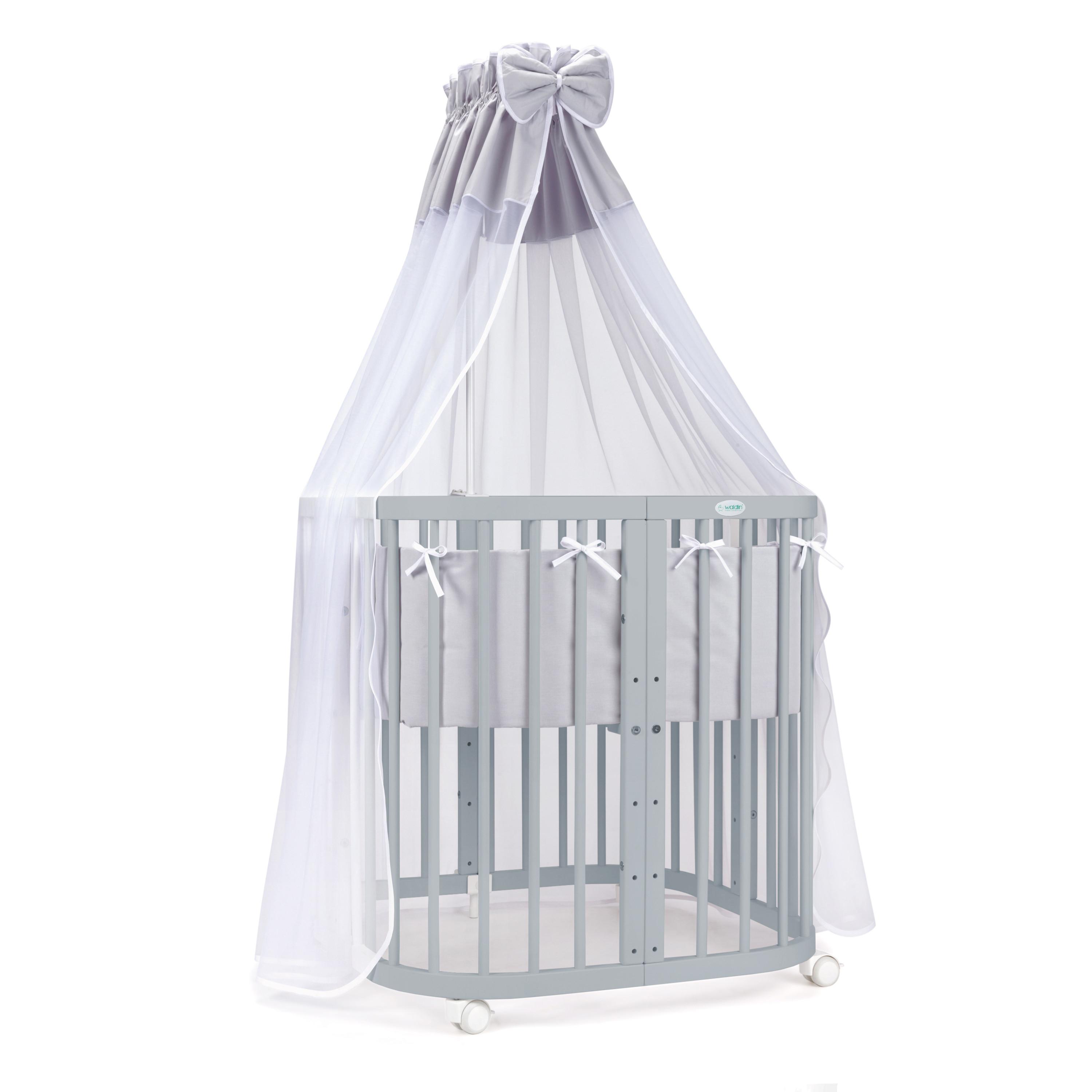 BABYBETT GREY, 7in1 mit Matratze - Grau, Holz (73/123cm) - waldin