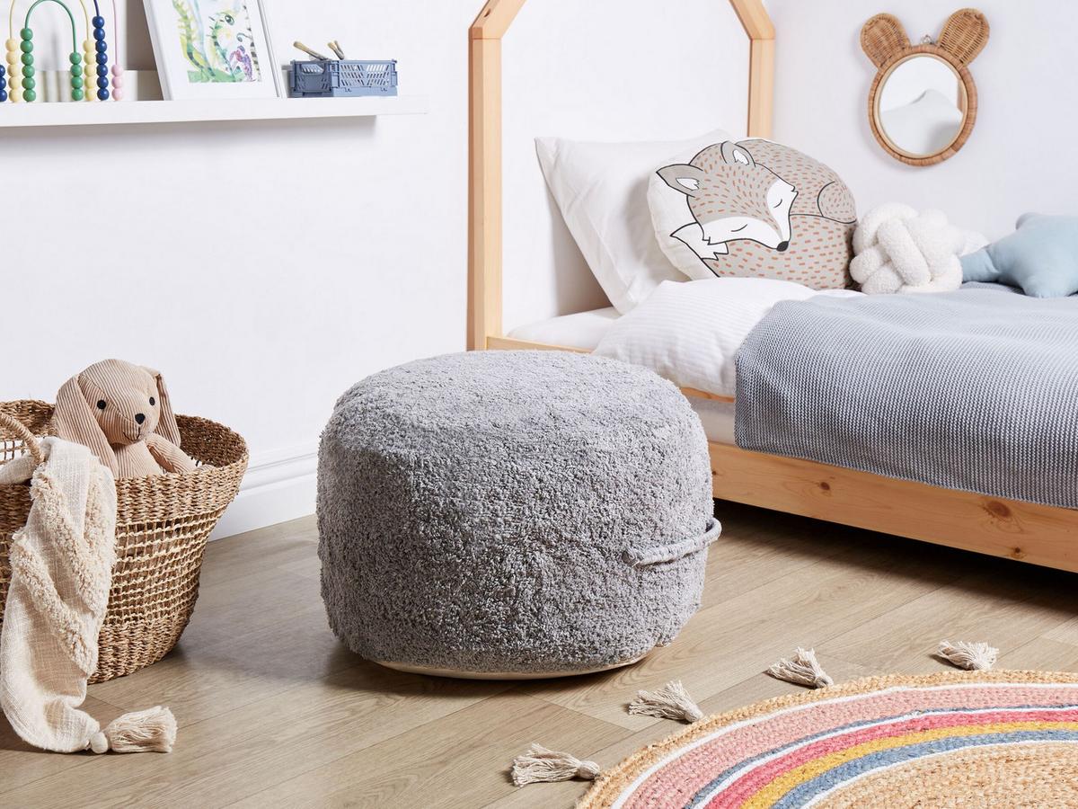 POUF Baumwolle Grau Kandhkot - Grau, Textil (50/35/50cm) - Beliani