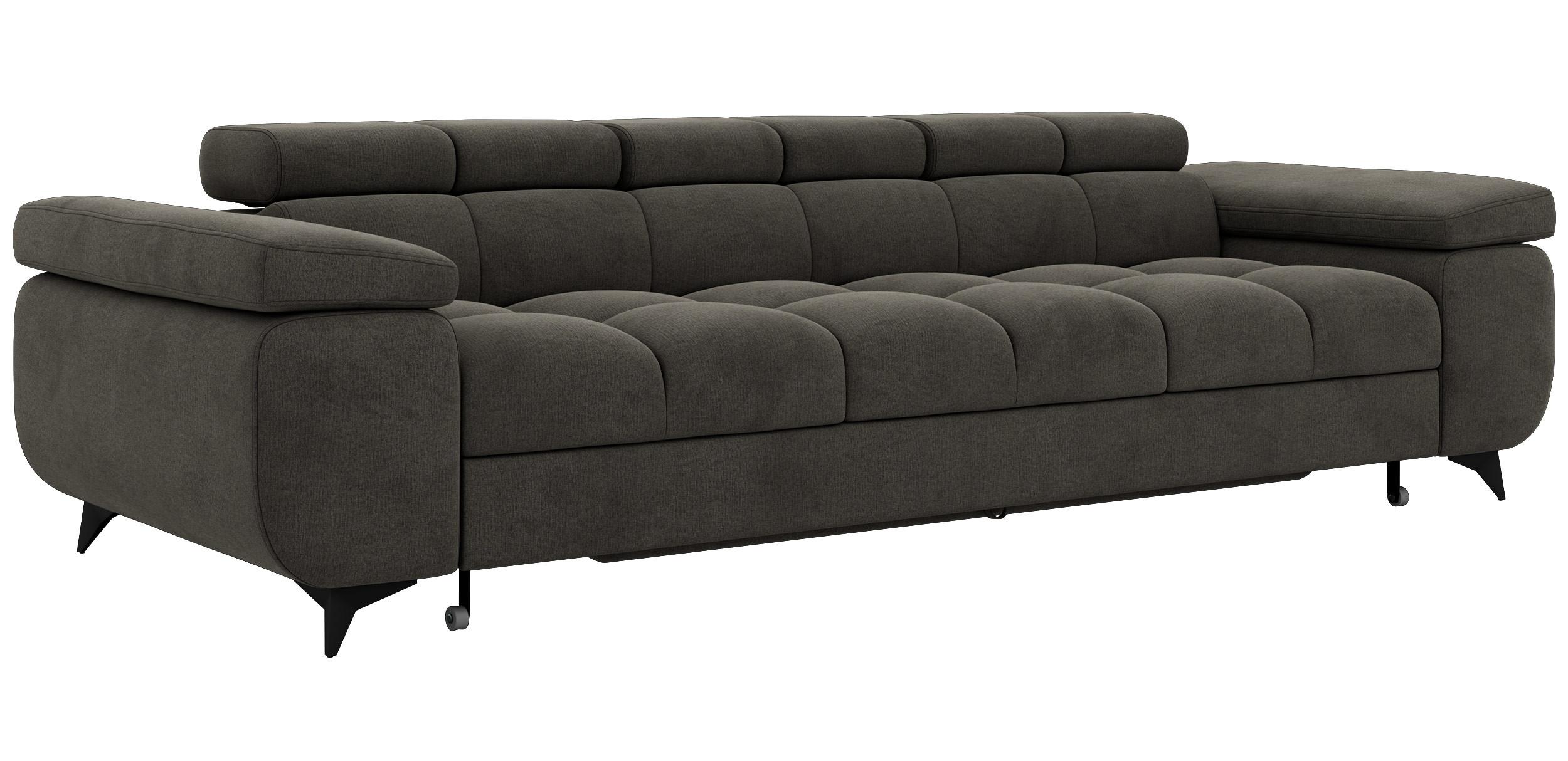 3-SITZER SOFA NIDELLO - Dunkelgrau Velvet - Dunkelgrau/Schwarz, Textil/Metall (260/70/97cm) - MKS