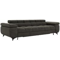 3-SITZER SOFA NIDELLO - Dunkelgrau Velvet - Dunkelgrau/Schwarz, Textil/Metall (260/70/97cm) - MKS