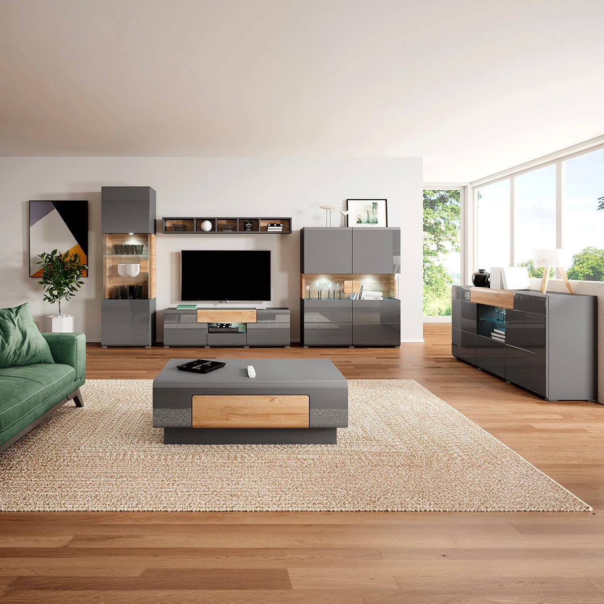 SIDEBOARD Jules Grau und Holz - Grau, Holzwerkstoff (159/82/39cm) - Petits-meubles
