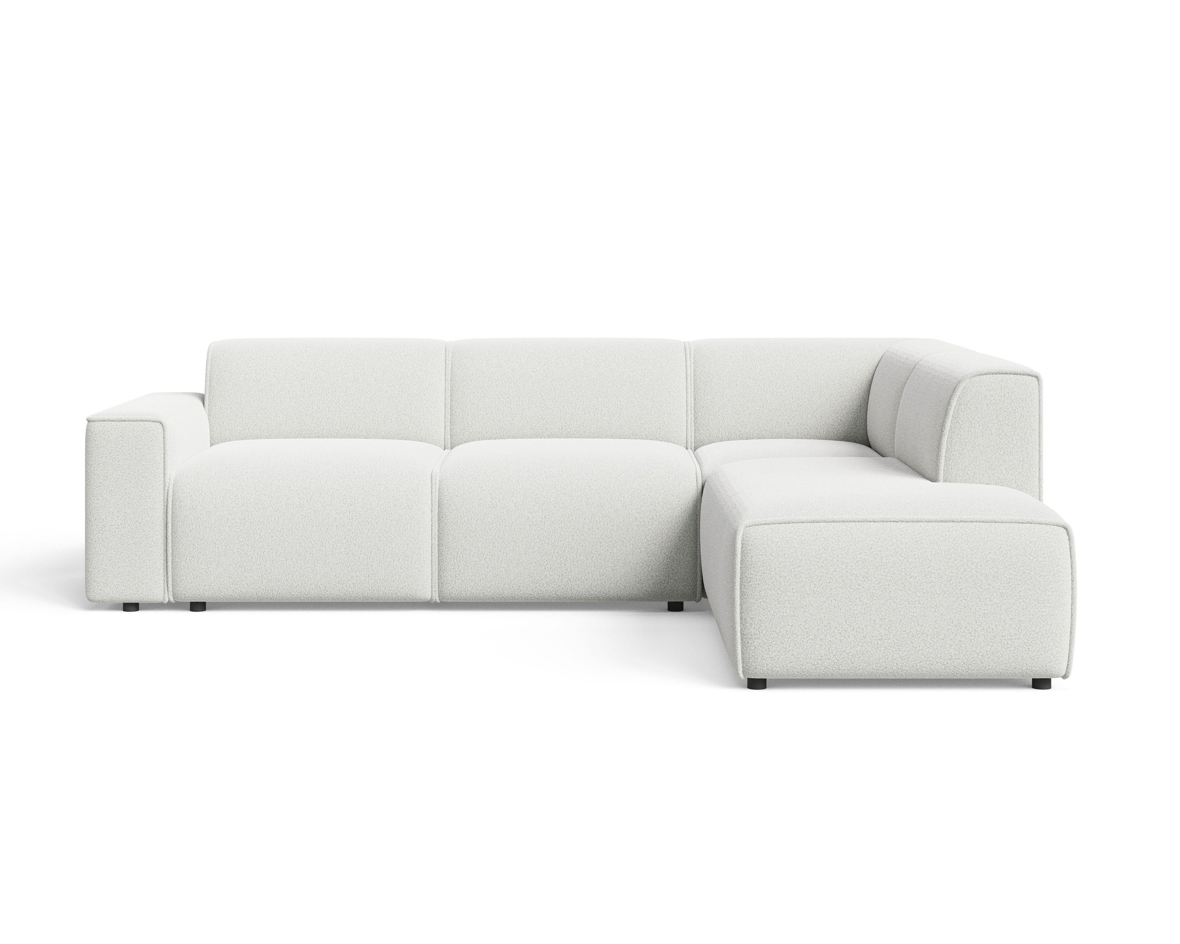 ECKSOFA Eluno Weiß Rechts - Schwarz/Weiß, Holz/Kunststoff (292/220cm) - Graingold