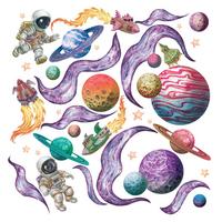 WANDAUFKLEBER 60x92cm - Weltraumträume - Multicolor, Kunststoff (60/92/0.1cm) - Wallfluent