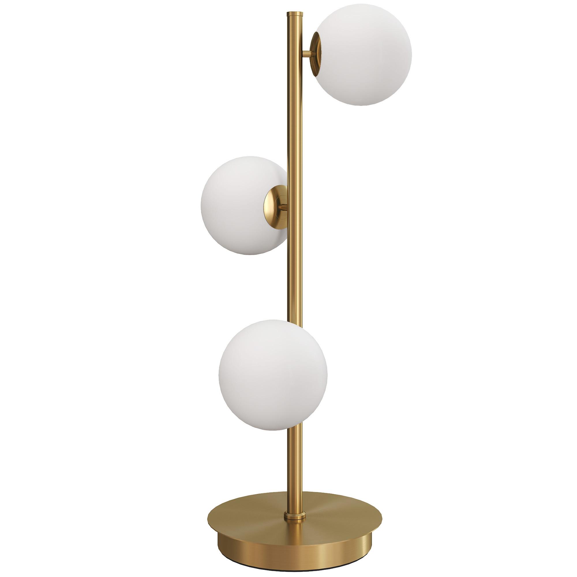 TISCHLAMPE mit 3 Kugelschirmen G9-Fassungen Messing - Messingfarben, Metall (24/24/53cm) - HOMCOM