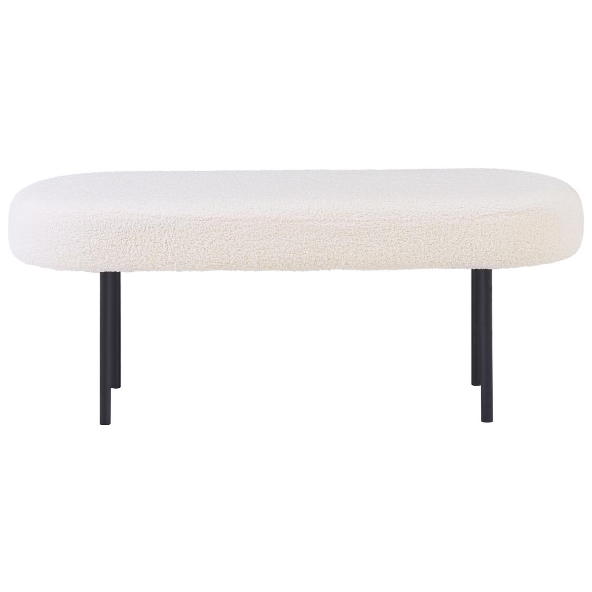 POLSTERBANK Bouclé Cremeweiß Wolfeboro - Creme, Textil (98/38/35cm) - Beliani