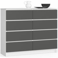 KOMMODE Weiß, Graphit Grau 99/120/40 - Weiß, Holzwerkstoff (120/99/40cm) - RAUMHIRSCH FURNITURE