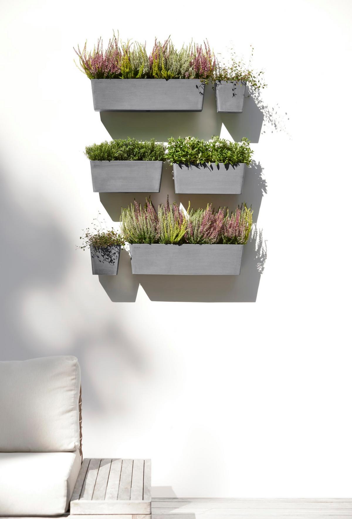 BLUMENTOPF Manhattan Wall 35/17,2/15 cm Grau - Grau, Kunststoff (35/15cm) - Ecopots