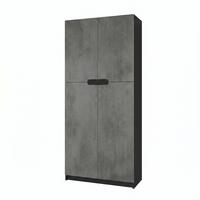 BÜROSCHRANK Logan Fronten in Beton Dunkel Optik - Dunkelgrau, Holzwerkstoff (82/184/37cm) - Vladon