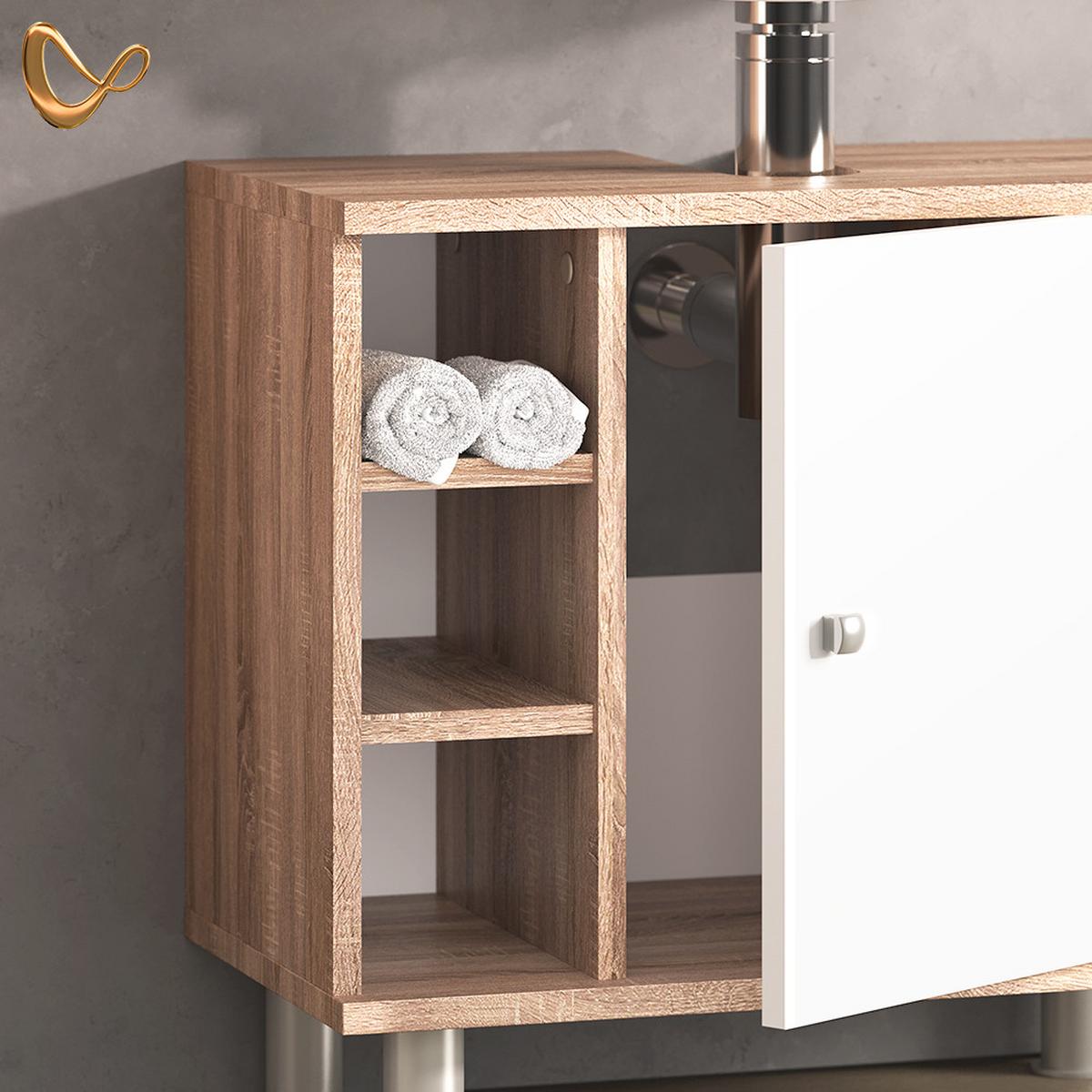 WASCHBECKENUNTERSCHRANK Fucino Sonoma 60 x 54 cm - Sonoma Eiche, Holzwerkstoff (60/54/32cm) - Livinity®