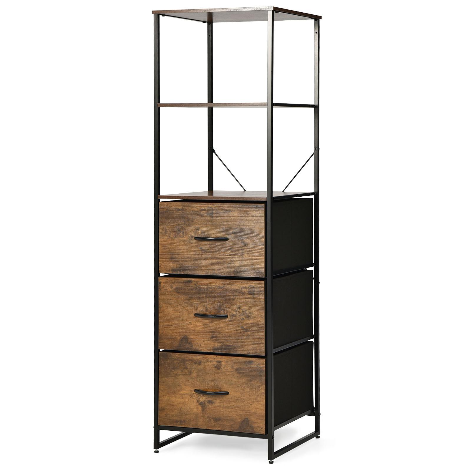 STANDREGAL Rustikales Braun - Braun, Holz (43/156/39cm) - COSTWAY