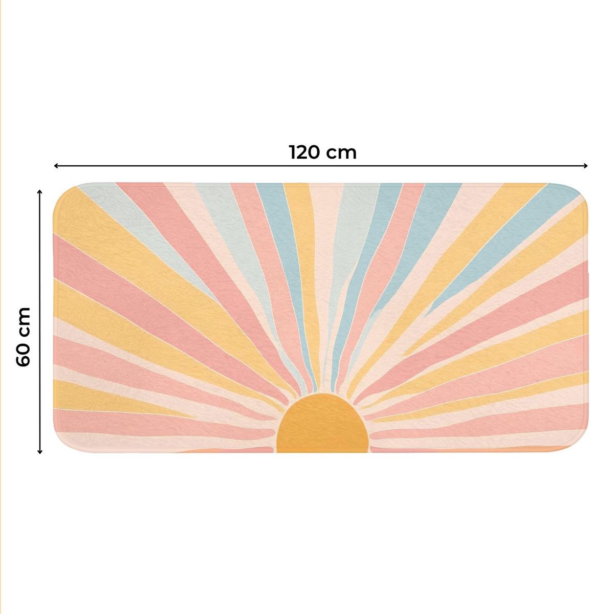 WC-VORLEGER Illustration - Sonne - Pastellfarben WC Teppich 120x60 cm - Pastellblau, Textil (120/1cm) - OnlyWow