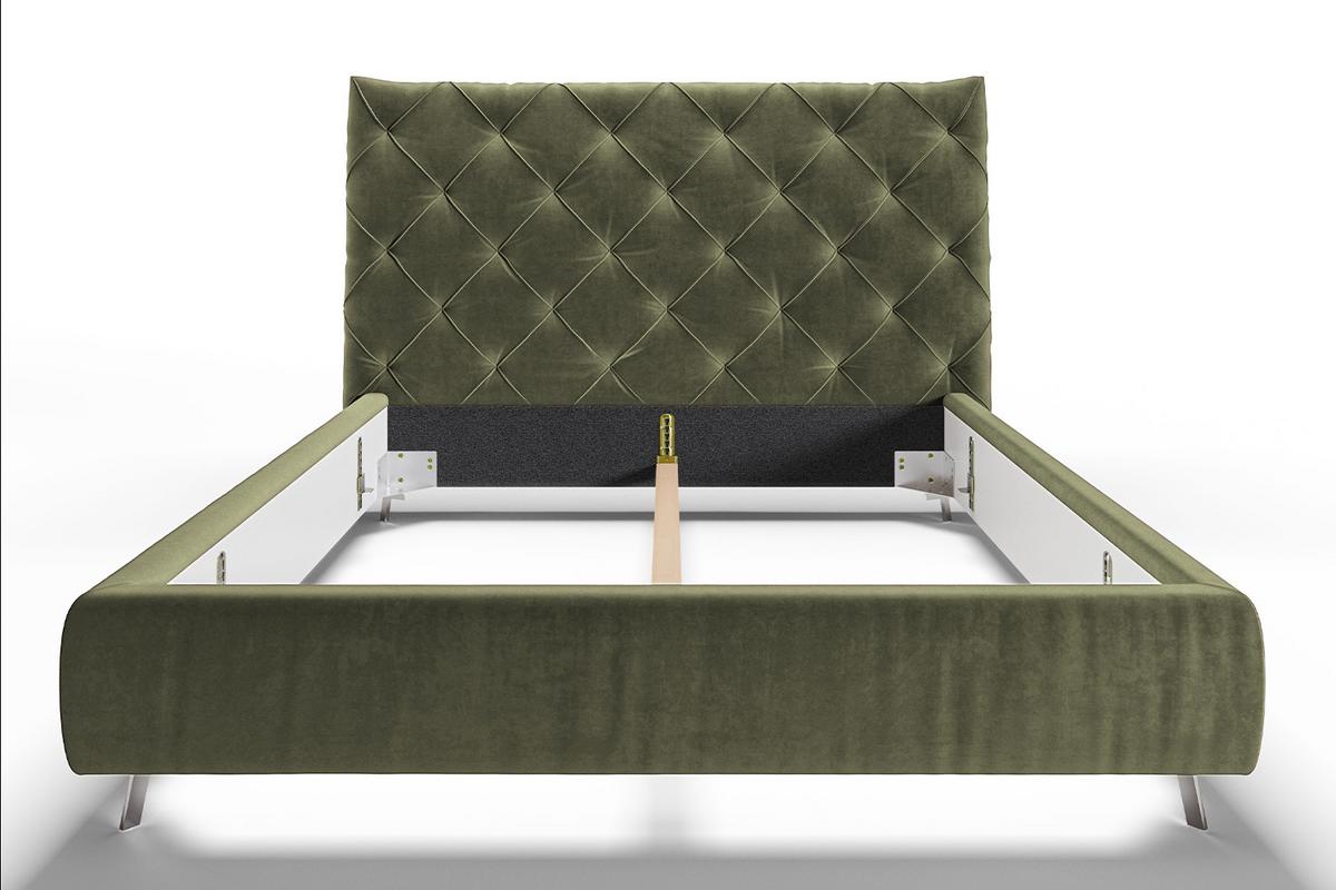 POLSTERBETT ANNY Grün Velvet - Olivgrün/Grün, Textil (160/200cm) - KAWOLA