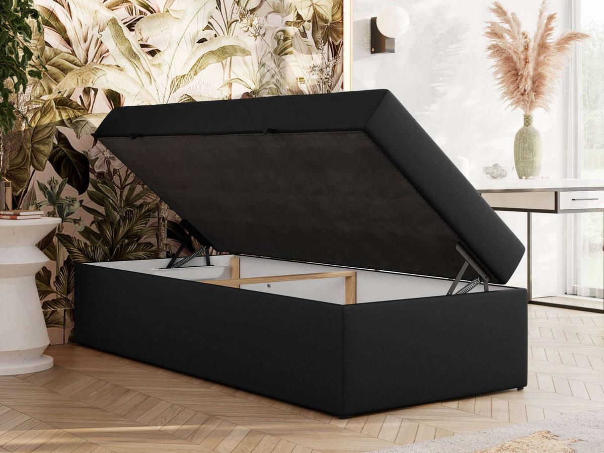 BOXBETT ZERO 90/200 - Schwarz Kunstleder - H4 - Topper T25 - Schwarz, Textil (90/200cm) - MKS