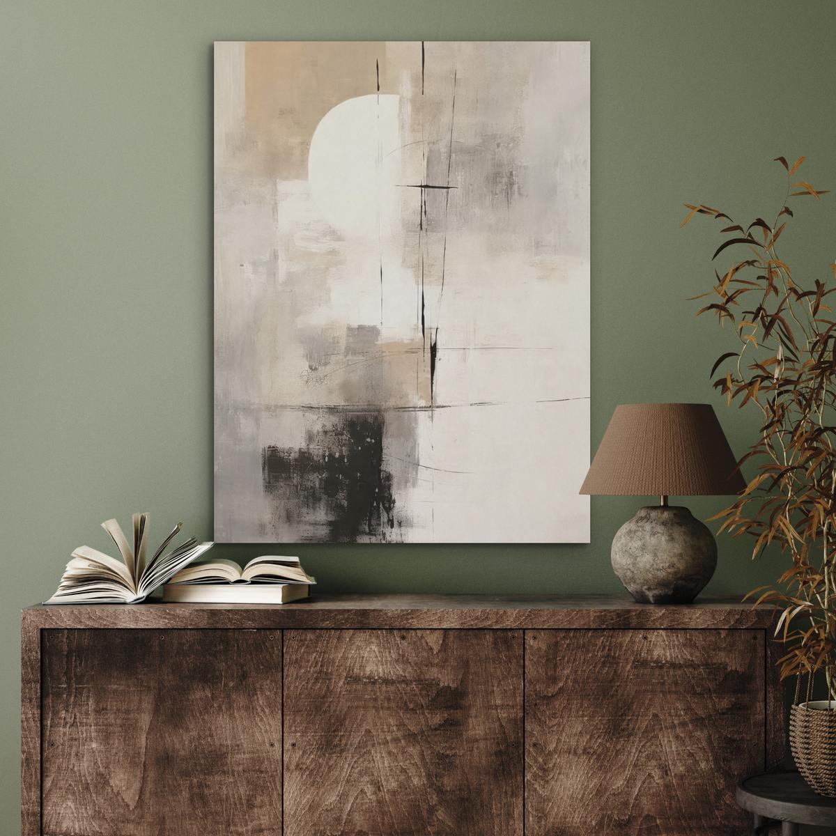 AKUSTIKBILD Abstrakt - Kunst - Grau Wandbilder 60x80 cm - Hellgrau, Kunststoff (60/80/0.9cm) - MuchoWow