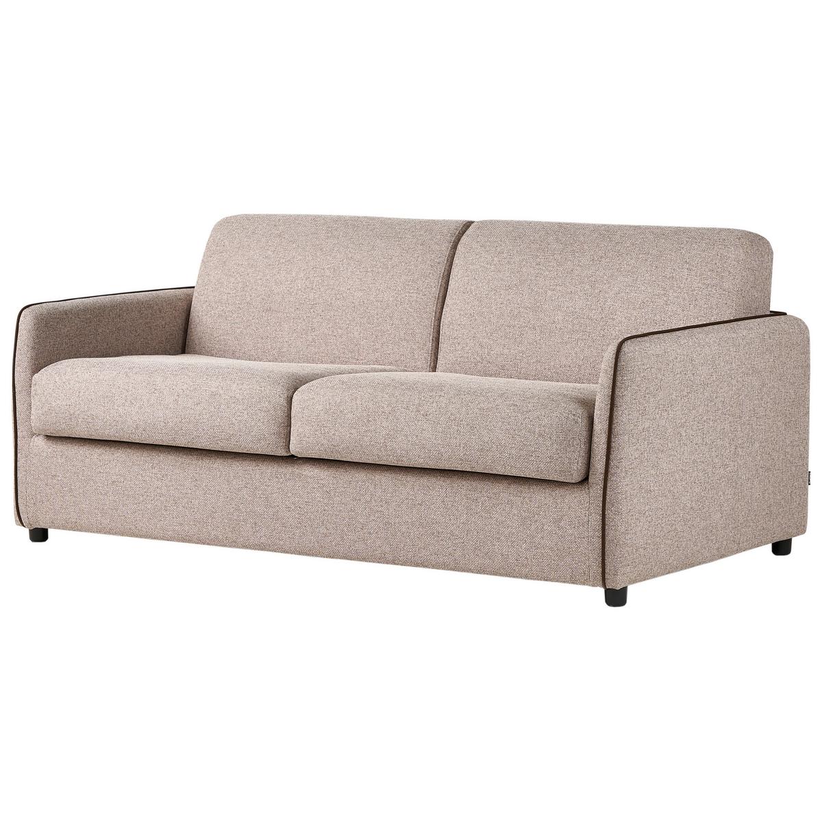 SCHLAFSOFA 2-Sitzer Stoff Hellbraun Ishoj - Hellbraun/Braun, Textil (176/80/96cm) - Beliani