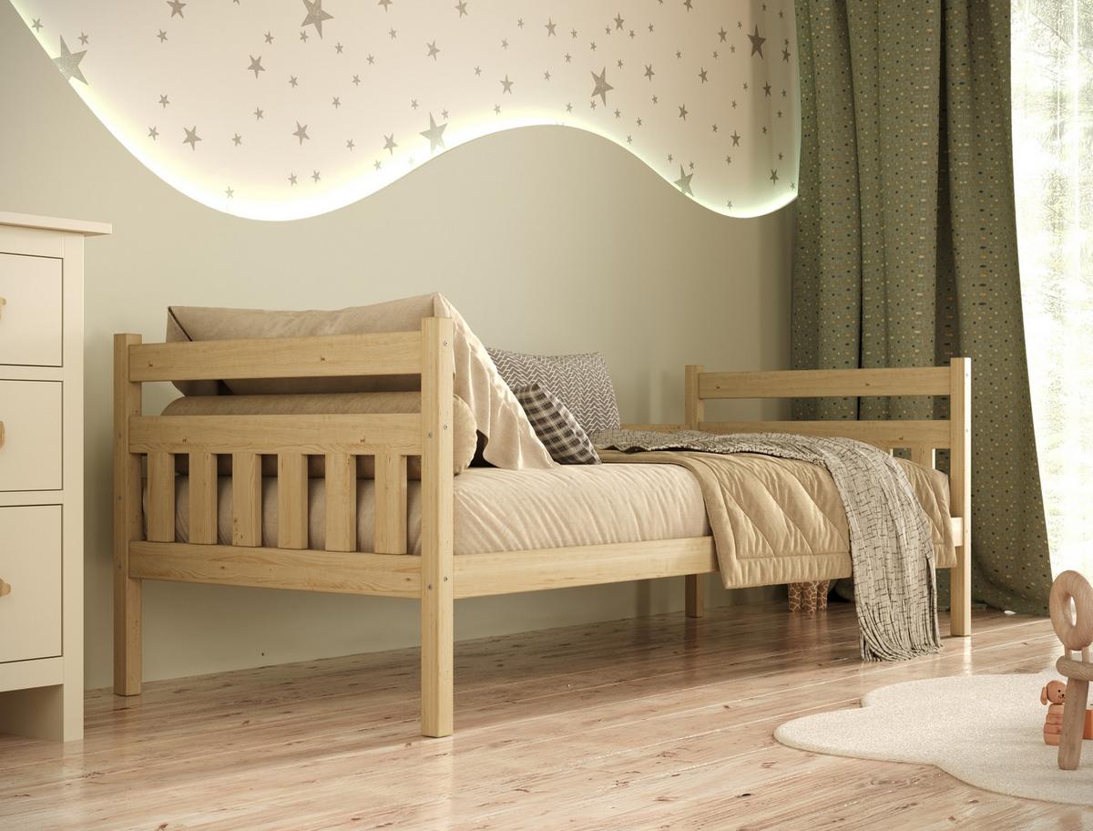 KINDERBETT Dawid mit Matratze 90/180 Natur unlackiert 90/180 - Sonoma Eiche, Holz (90/180cm) - RAUMHIRSCH FURNITURE