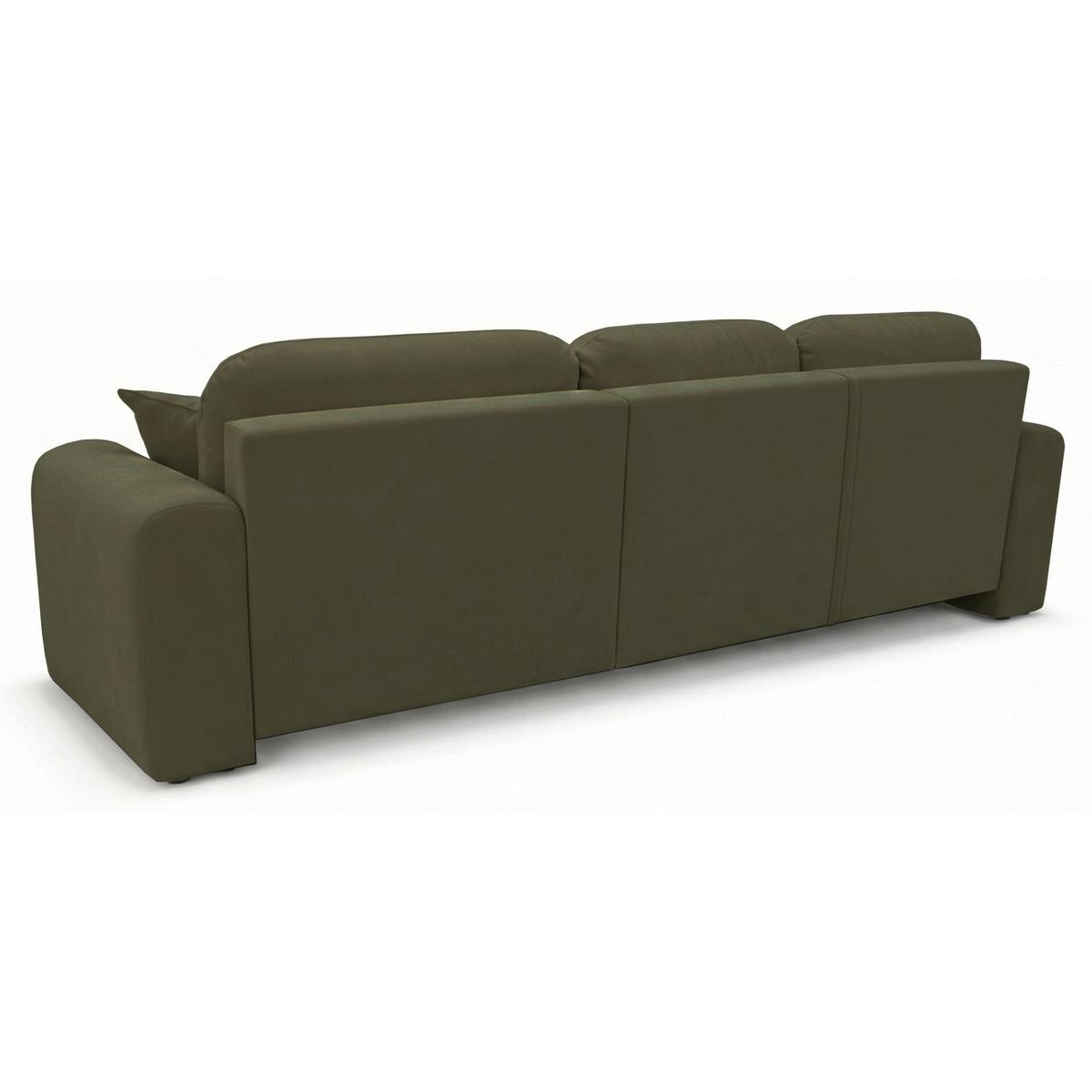 ECKSOFA Olido Olivgrün-Samt - Schwarz/Olivgrün, Kunststoff/Textil (245/150cm) - Selsey