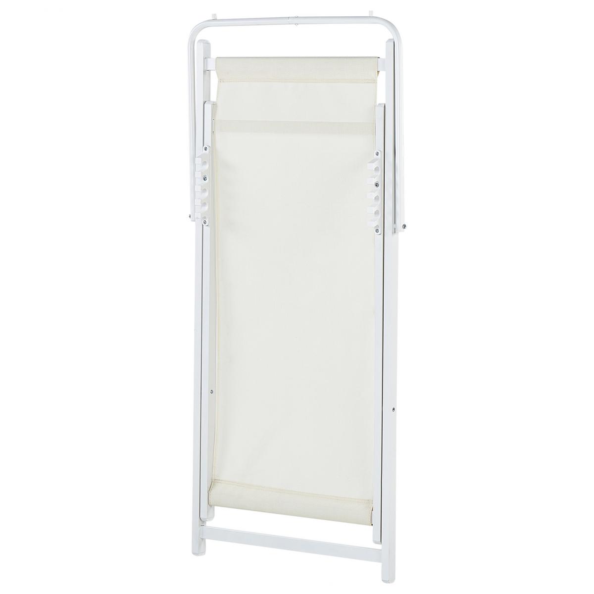 GARTENSTUHL Beige Locri II - Beige/Weiß, Metall (60/79/95cm) - Beliani