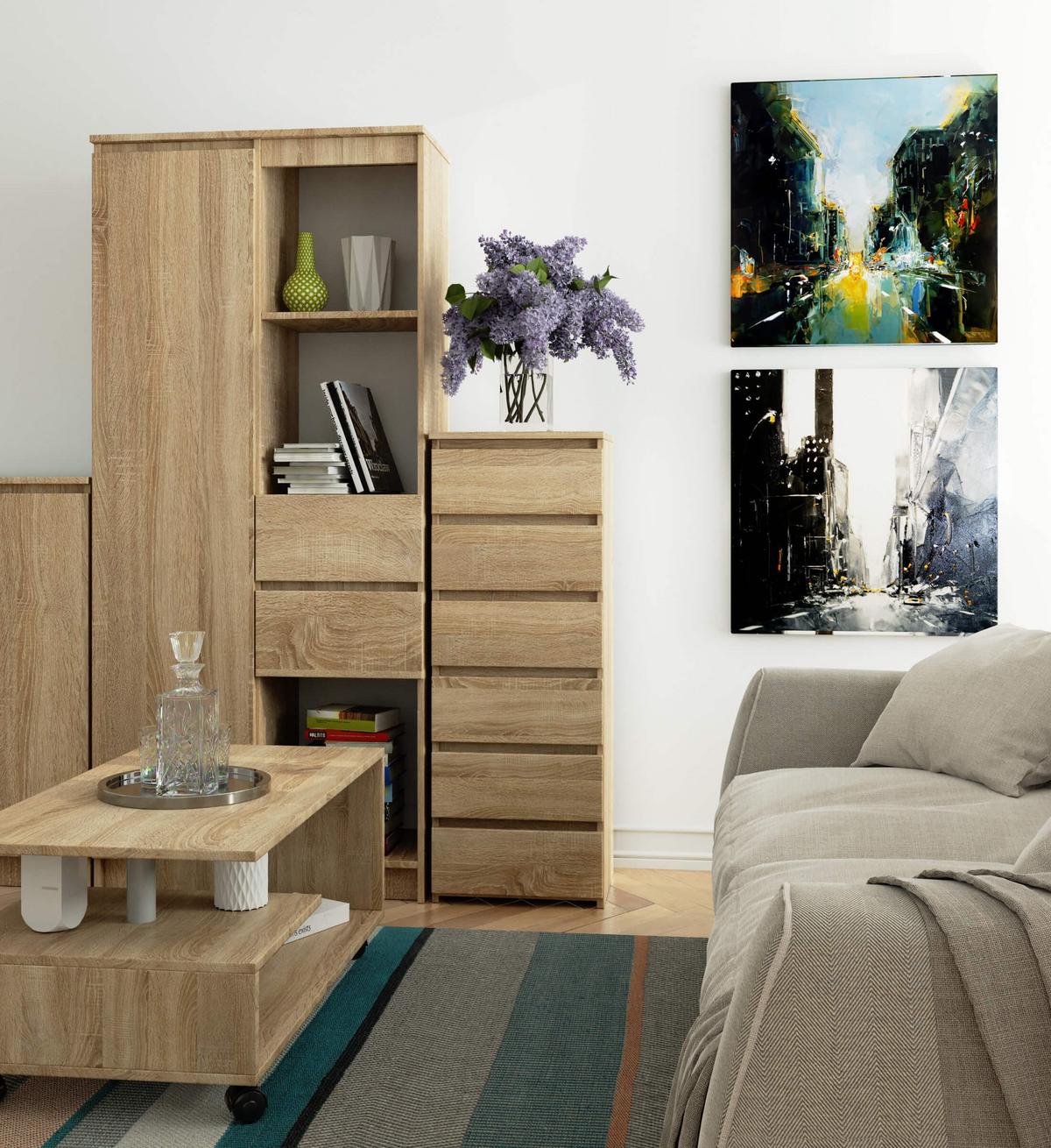 KOMMODE Eiche Sonoma 109/40/35 - Sonoma Eiche, Holzwerkstoff (40/109/35cm) - RAUMHIRSCH FURNITURE