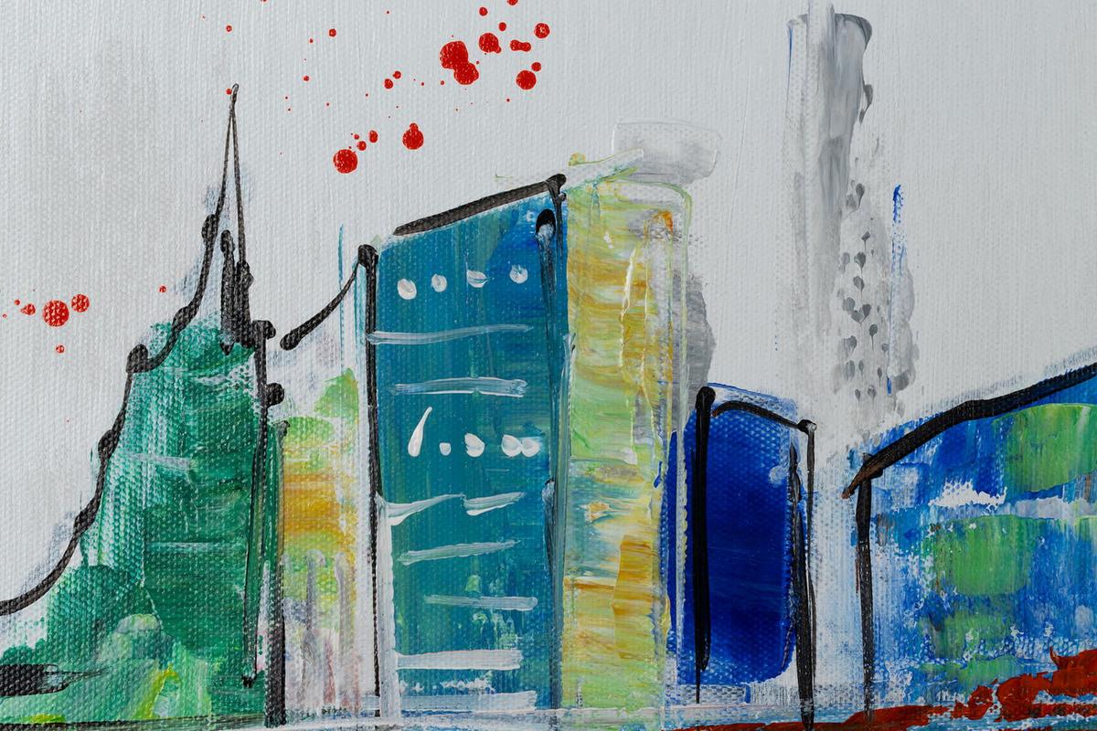 ACRYLBILD HANDGEMALT 120/60 cm - Grau, Holz/Textil (120/60cm) - KUNSTLOFT