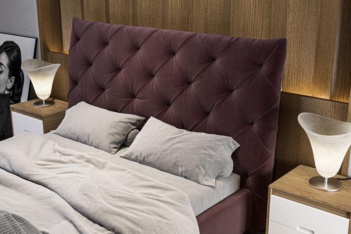 POLSTERBETT ANNY Violett Velvet - Violett, Textil (140/200cm) - KAWOLA