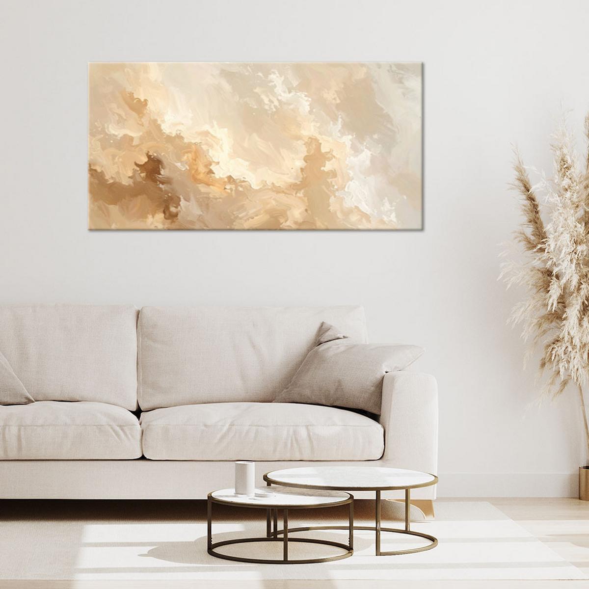 LEINWANDBILD Abstraktion 120x60cm - Beige, Textil (120/60cm) - Feeby