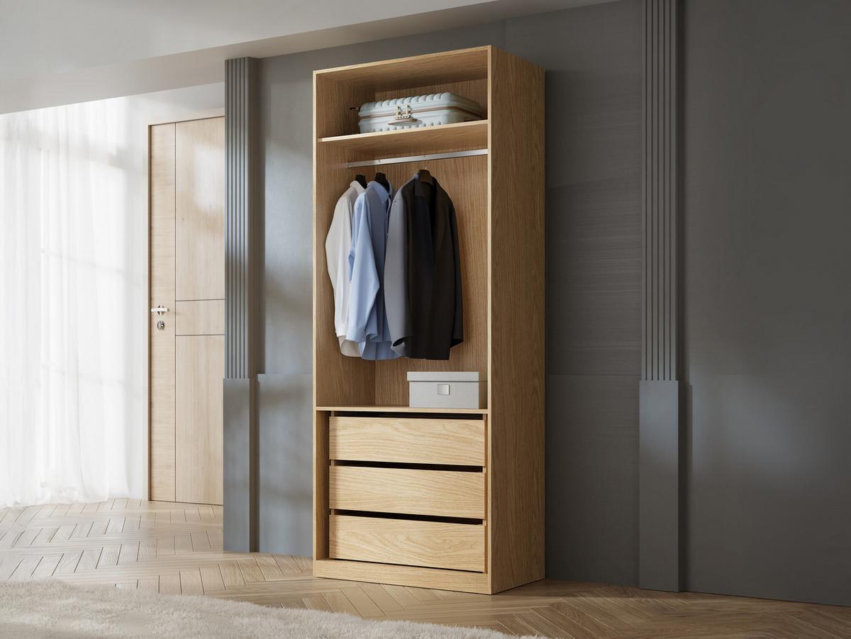 KLEIDERSCHRANK Soreno 90 2D - Beige, Holzwerkstoff/Kunststoff (90/237/60cm) - MIRJAN24