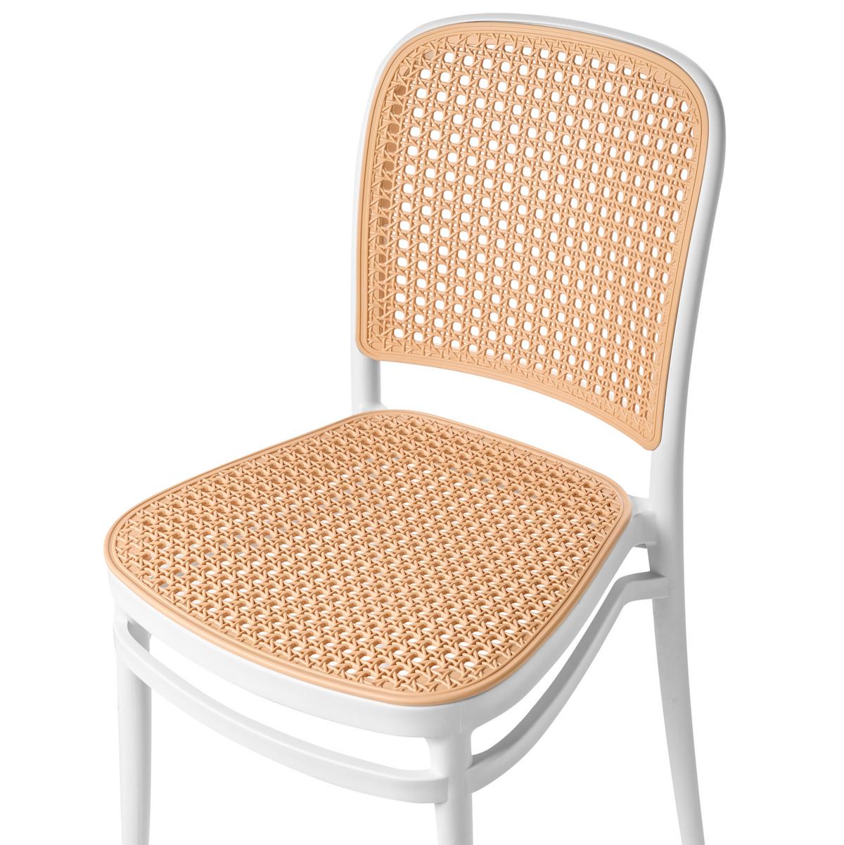 GARTENSTUHL 4er-Set Beige Plose - Beige/Weiß, Kunststoff (41/83/43cm) - Beliani