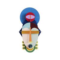 WANDDEKO Geometrische Maske 5.2/36.9 cm - Multicolor, Wellpappe (5.2/36.9/18cm) - Studio Roof