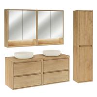BADMÖBEL 120cm 2er-Set Holz - Braun, Holzwerkstoff (120/52.2/46cm) - Petits-meubles