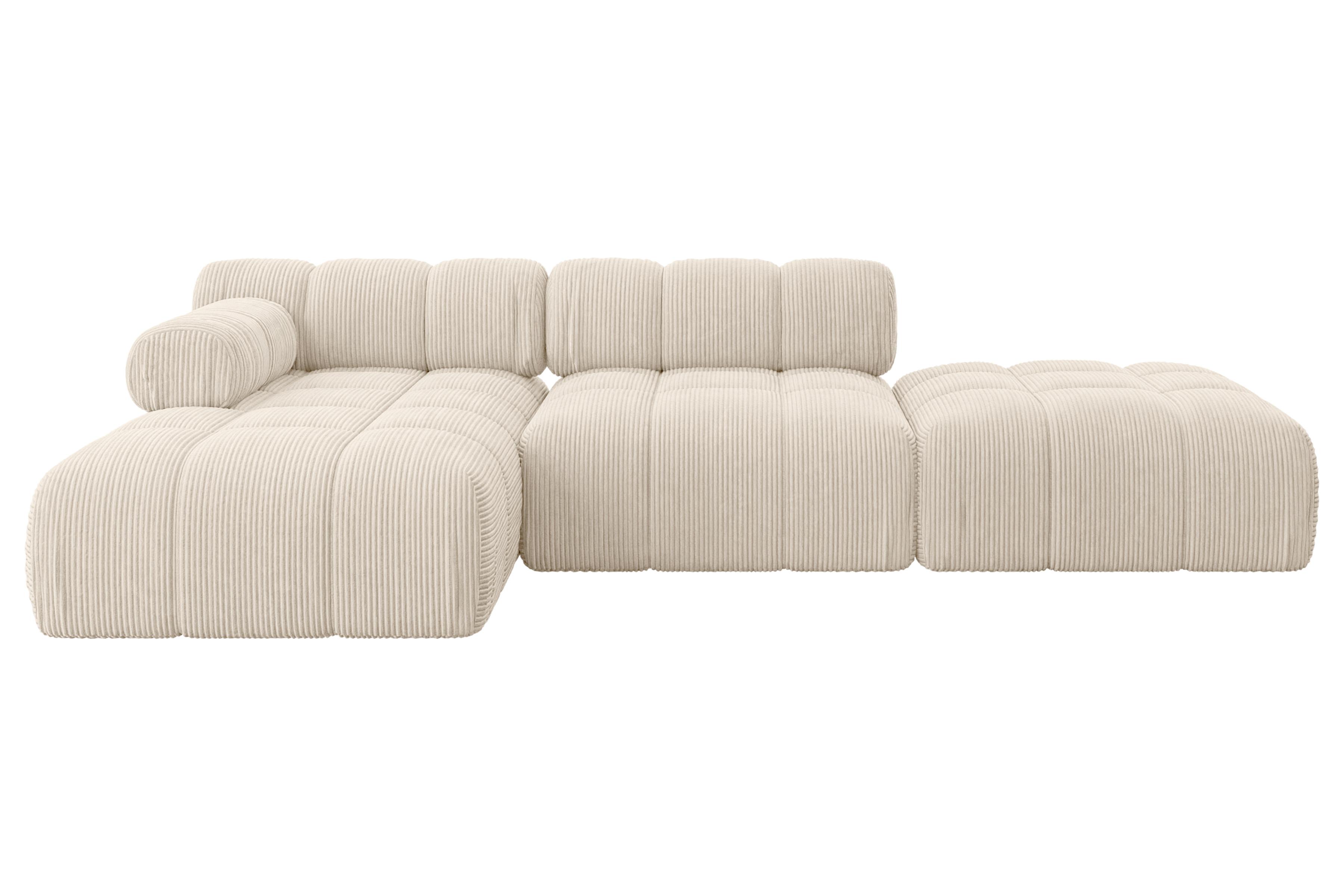 ECKSOFA modulares Sofa Lizur-L1 - 285x160x70 cm Beige Cord - Beige, Holzwerkstoff/Textil (285/160cm) - ALTDECOR