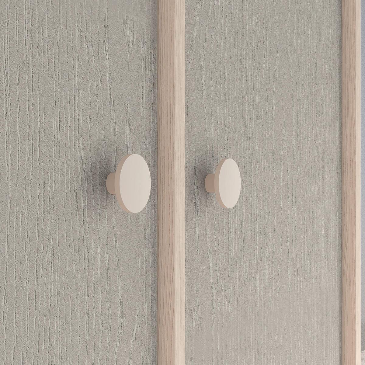 BABYKLEIDERSCHRANK 2 Türen Alycia Beige - Grau - Holzeffekt - Beige, Holz (80/190/51cm) - Petits-meubles