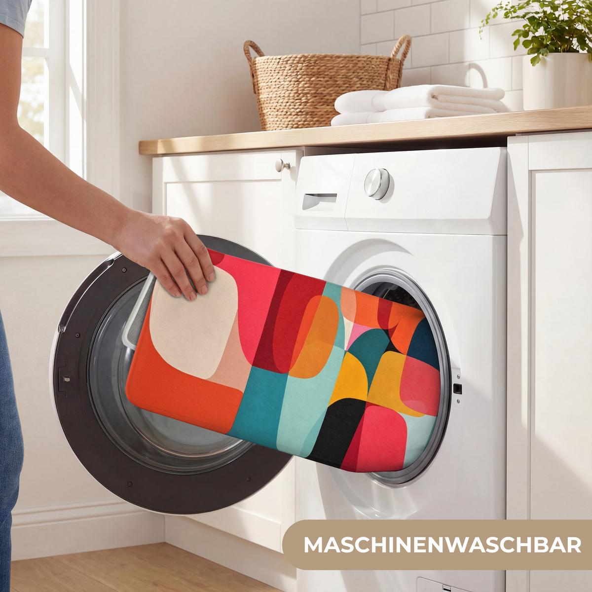 BADEMATTE Formen - Bunt - Abstrakt - Flugzeuge 80x50 cm - Multicolor, Textil (80/50cm) - OnlyWow