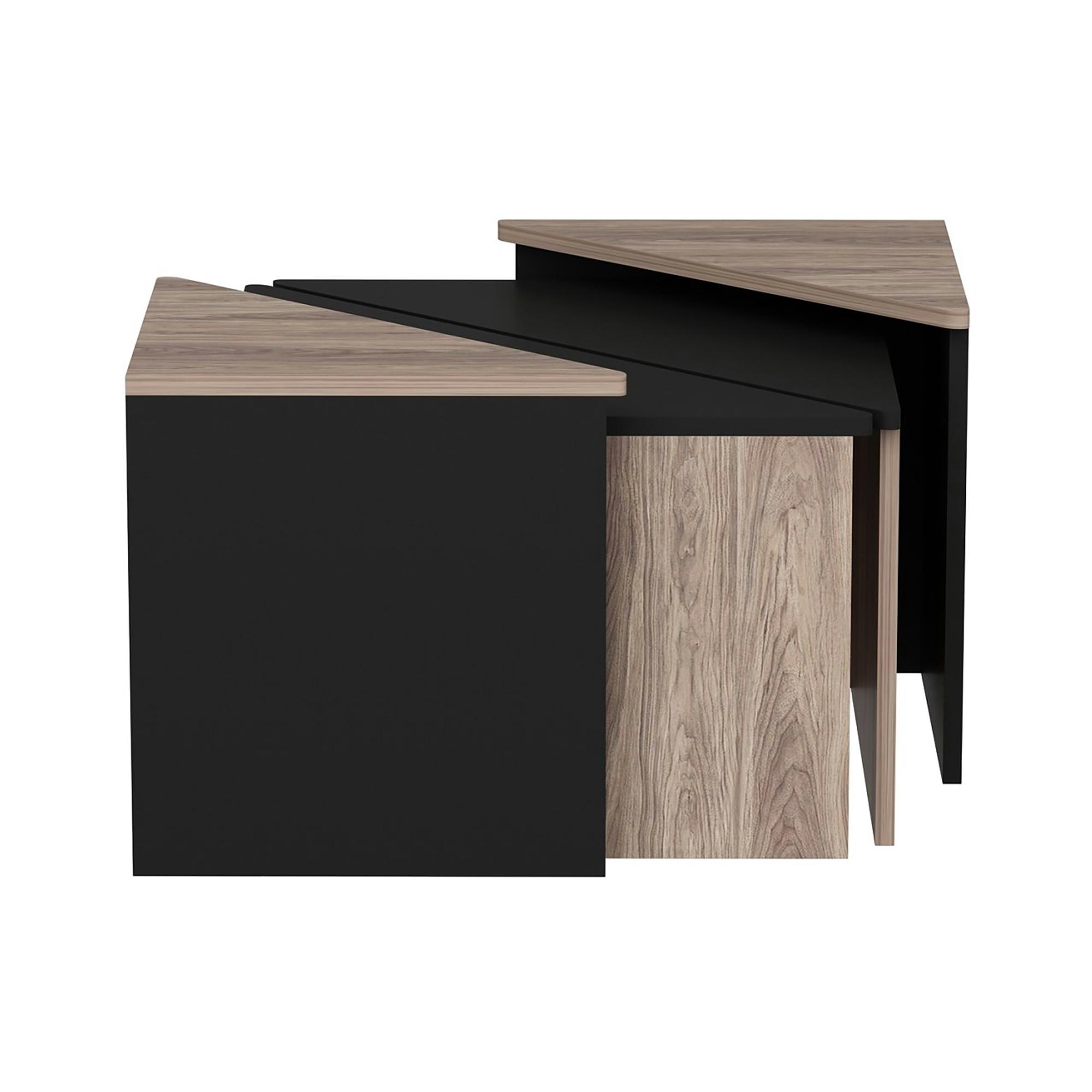 COUCHTISCH SET Frederikshavn 4-teilig 45/45/47 - Eichefarben, Holzwerkstoff (45/45/47cm) - [en.casa]