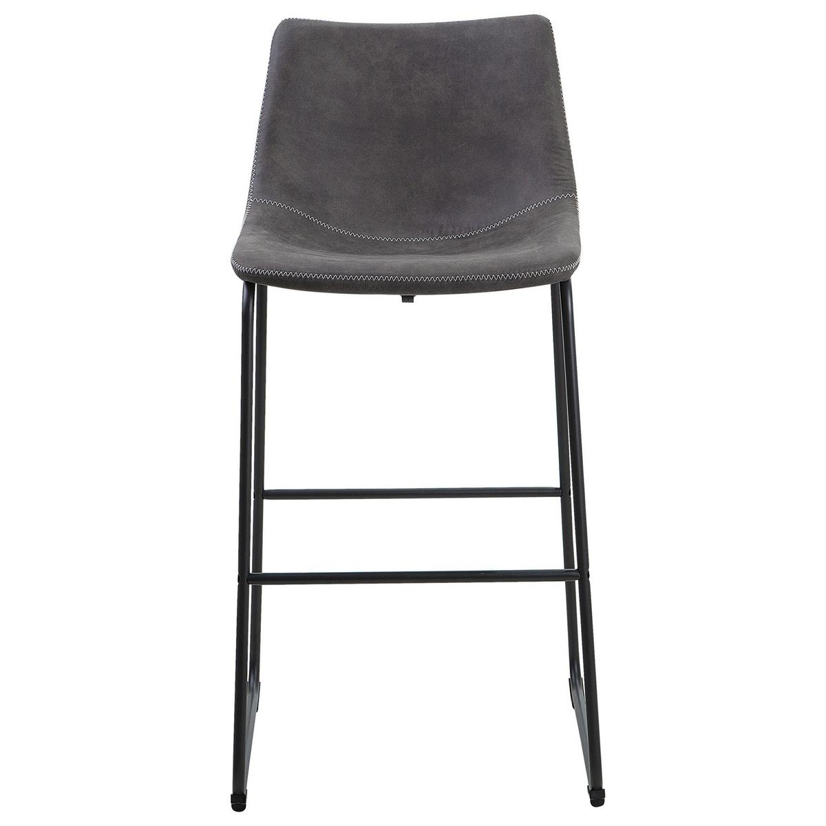 BARSTUHL 2er-Set Polsterbezug Grau Franks - Grau, Textil/Metall (46/99/46cm) - Beliani