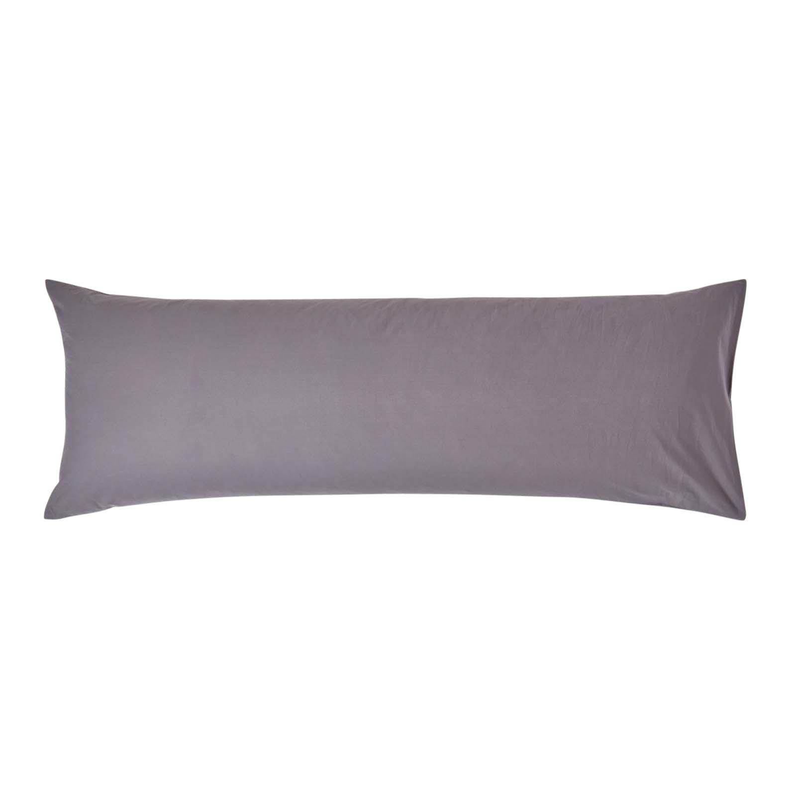 SEITENSCHLÄFERKISSENBEZUG Perkal, Fadendichte 200, 48/136 cm - Dunkelgrau, Textil (50/140cm) - Homescapes