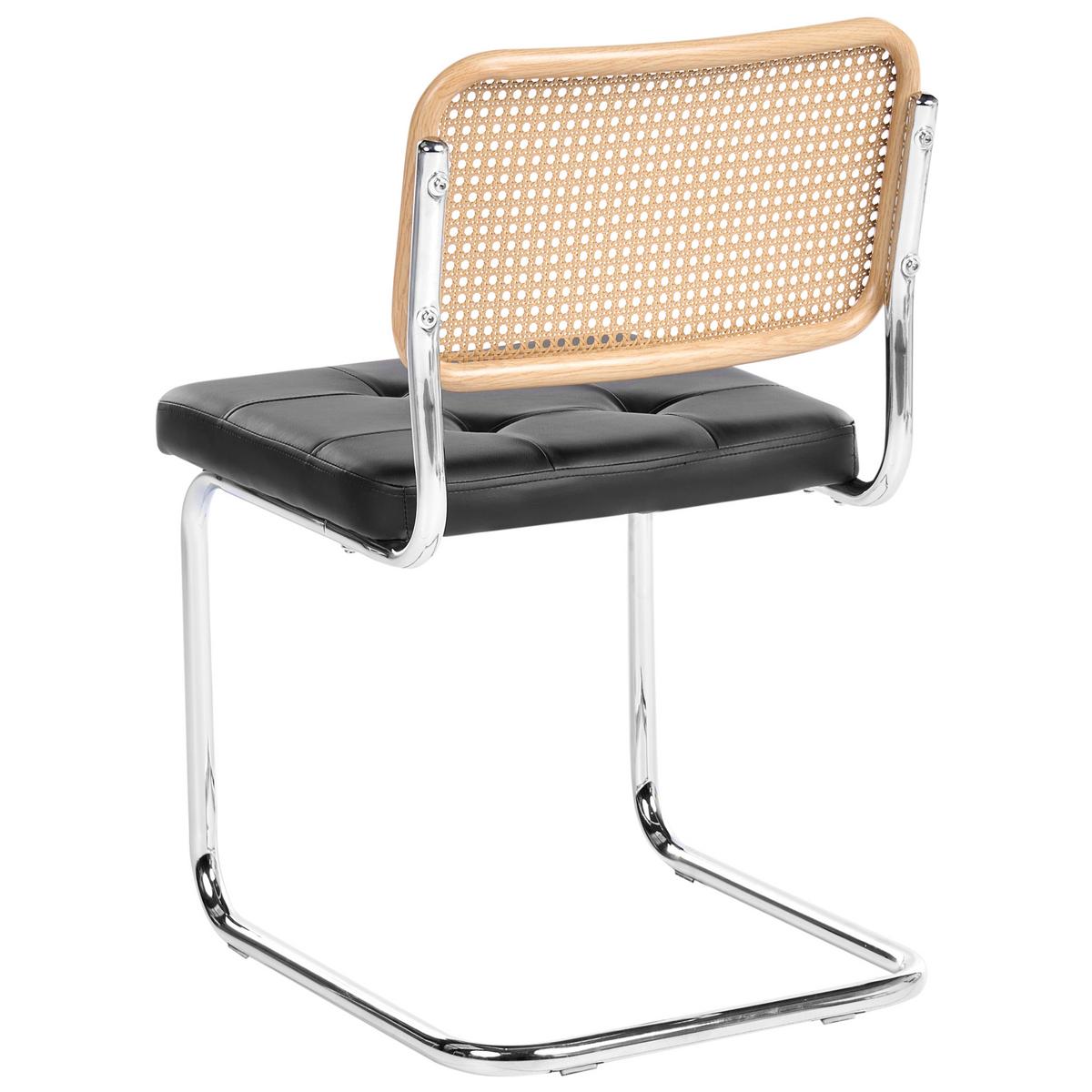 ESSZIMMERSTUHL 2er-Set Metall Schwarz Ethete - Hellbraun, Kunststoff (49/83/54cm) - Beliani